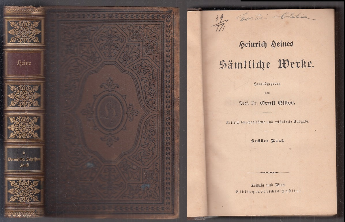LZ- SAMTLICHE WERKE VOLUME 6 TEDESCO - HEINRICH HEINES - VIENNA ---- C - ZFS2
