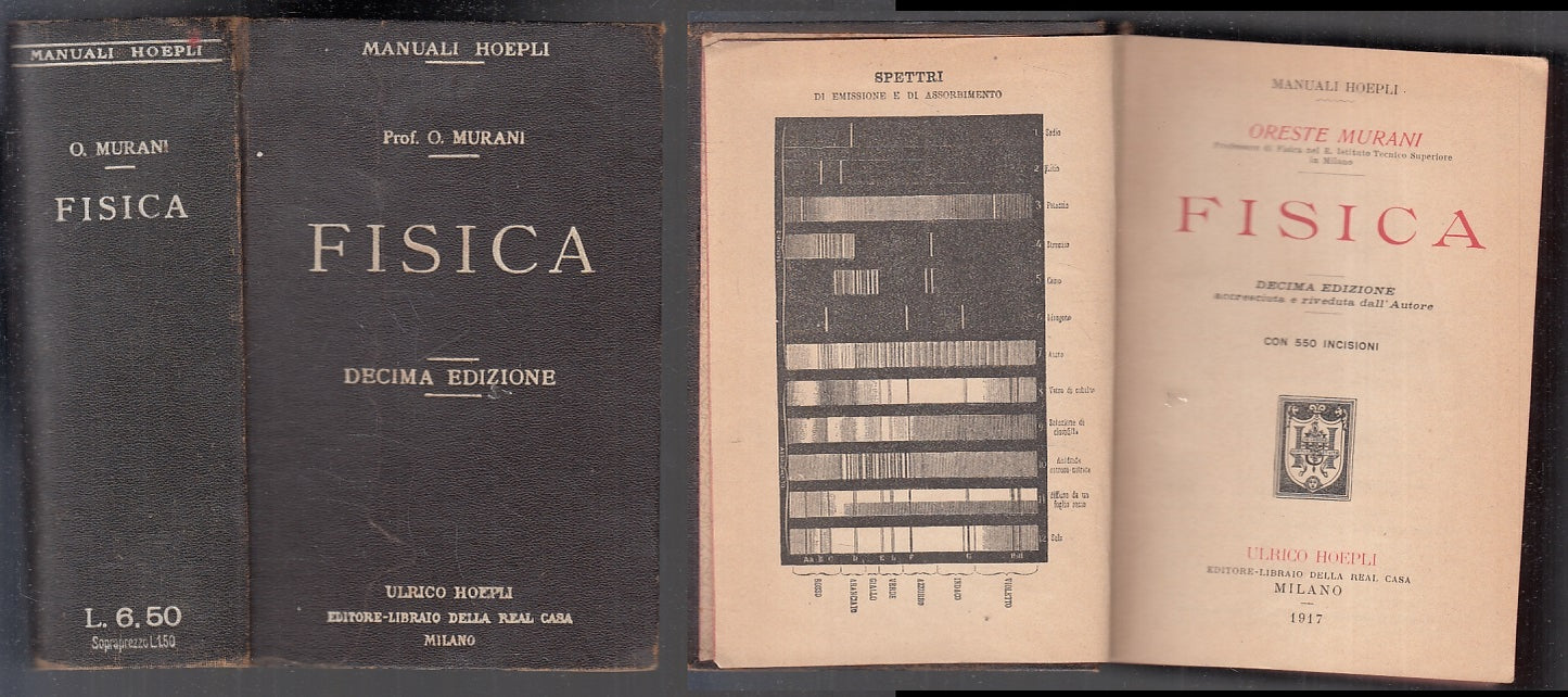 LZ- FISICA - MURANI - ULRICO HOEPLI - MANUALI - 10a ED. - 1917 - C - ZFS288