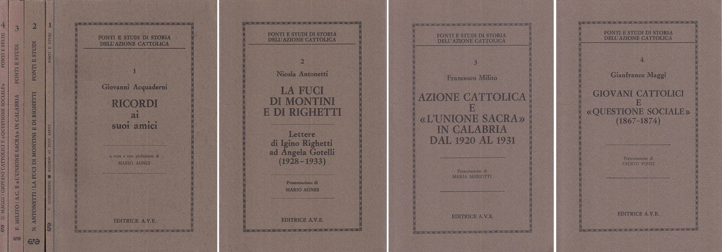 LS- FONTI E STUDI DI STORIA AZIONE CATTOLICA 4 VOLL.-- AVE --- 1977 - B - YTS473
