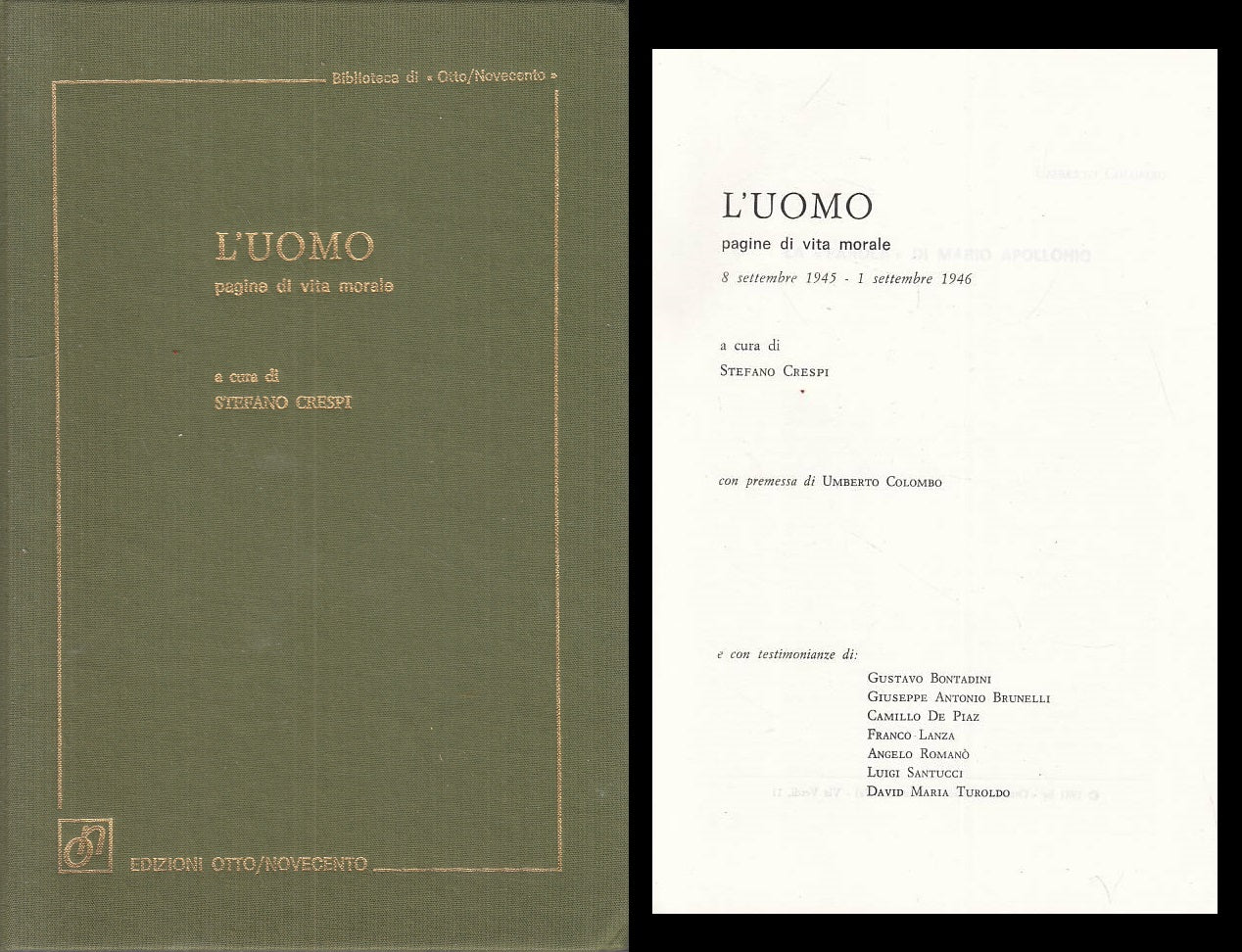 LS- L'UOMO PAGINE DI VITA MORALE - CRESPI - OTTO/NOVECENTO--- 1981 - C - ZTS208
