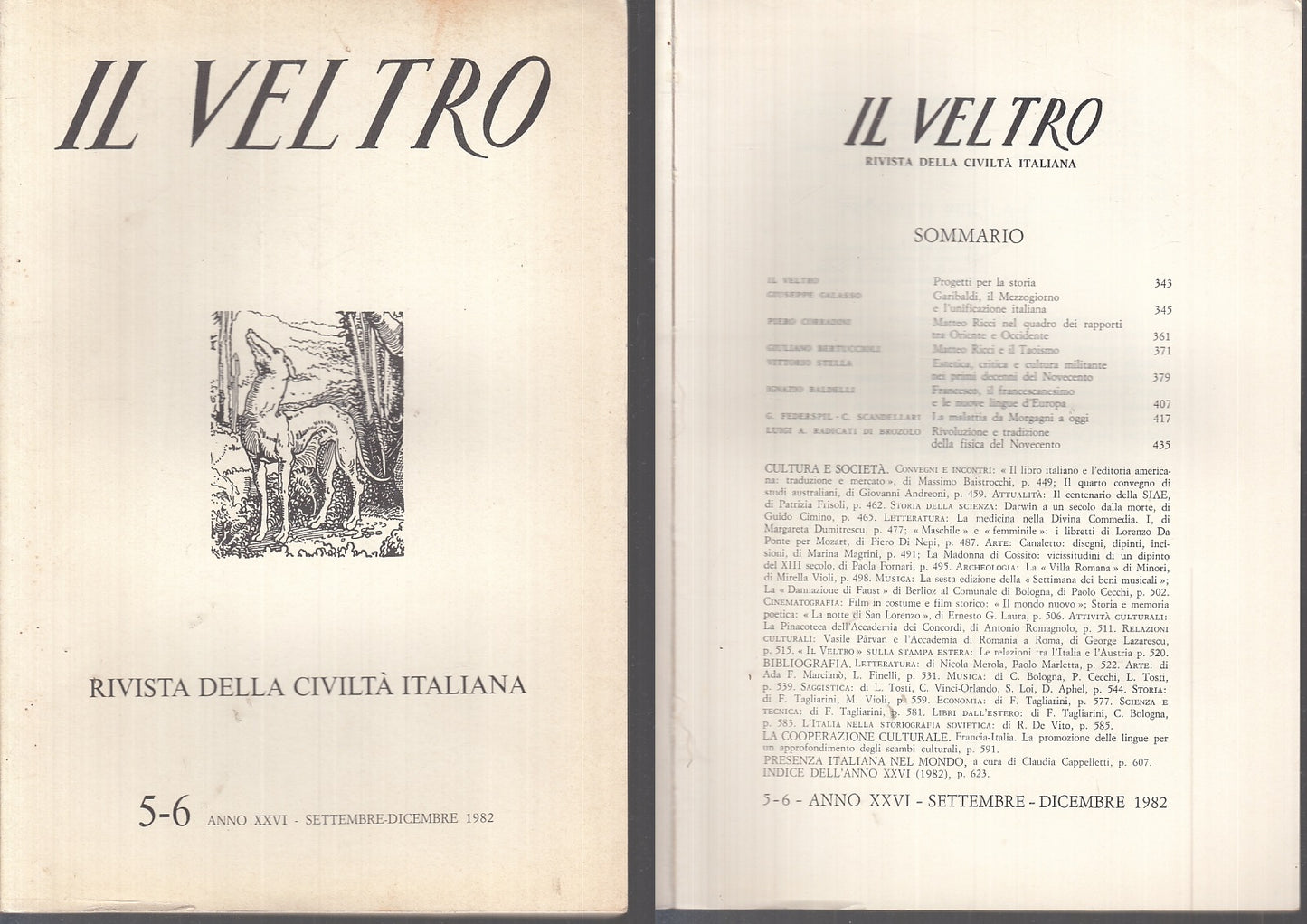 LZ- IL VELTRO 5-6 RIVISTA CIVILTA' ITALIANA -- DANTE ALIGHIERI--- 1982- B- YFS63