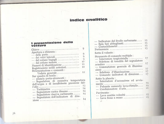 LZ- CARNET SERVICE MANUALE USO E MANUTENZIONE SIMCA 1000 - S - XTS205