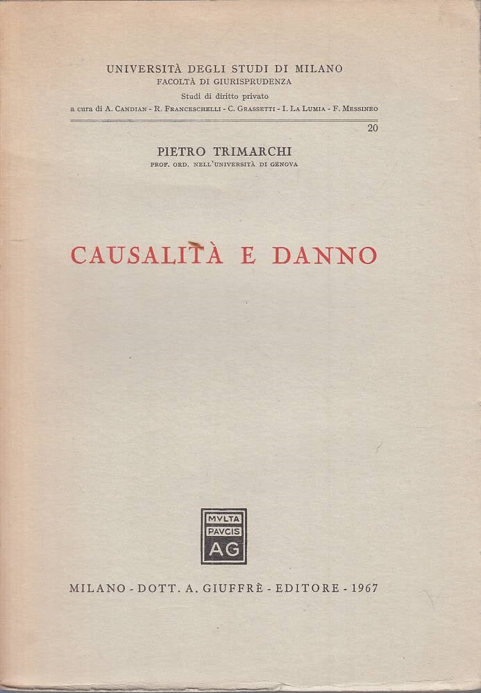 LZ- CASUALITA' E DANNO - TRIMARCHI - GIUFFRE' --- 1967 - B - ZFS329