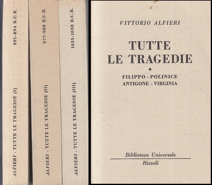 LN- TUTTE LE TRAGEDIE 3 VOLUMI - VITTORIO ALFIERI - RIZZOLI - BUR --- B- XTS