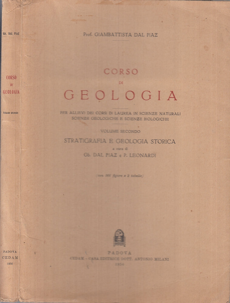 LZ- CORSO DI GEOLOGIA VOLUME SECONDO - GIAMBATTISTA DAL PIAZ---- 1950- B- ZTT210
