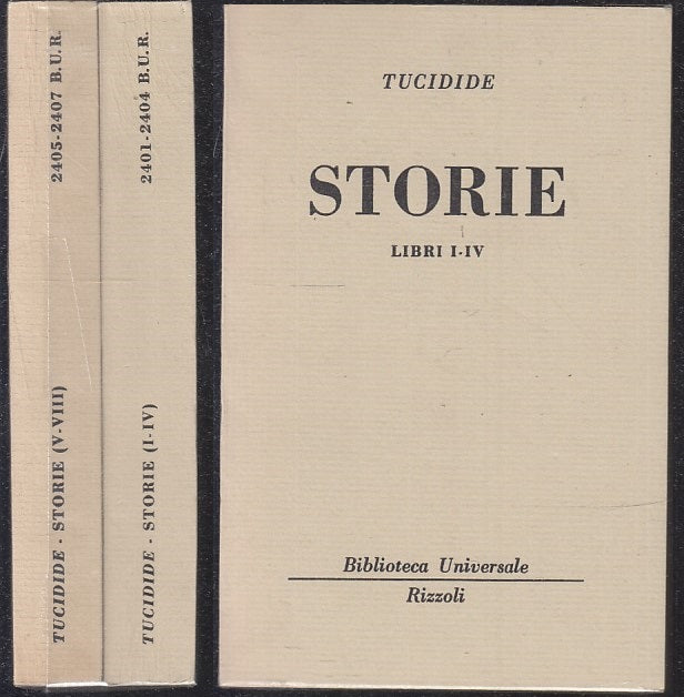 LN- STORIE 2 VOLUMI - TUCIDIDE - RIZZOLI - BUR BIBLIOTECA UNIVERSALE --- B - XTS