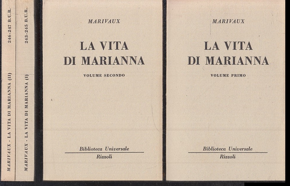 LN- LA VITA DI MARIANNA 2 VOLUMI- MARIVAUX- RIZZOLI- BUR 243/245 246/247- B- XTS