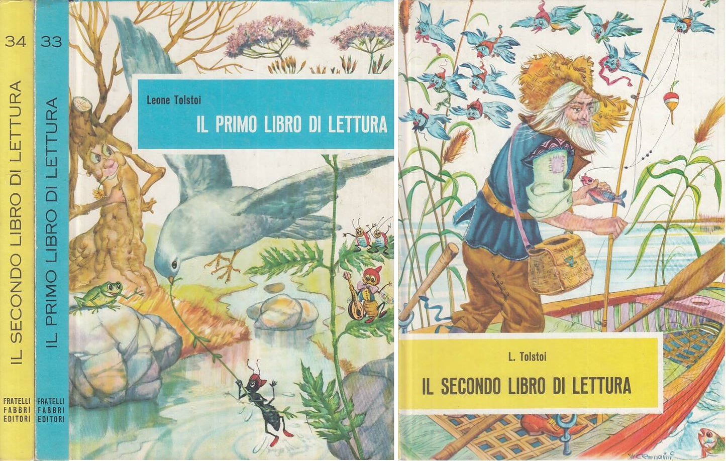 LN- PRIMO E SECONDO LIBRO LETTURA 2 VOLL.- TOLSTOI- FABBRI --- 1959 - C - ZFS460