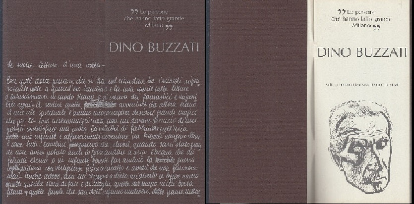 LT- PERSONE CHE HANNO FATTO GRANDE MILANO DINO BUZZATI-- SIDALM- 1979- S- XFS100