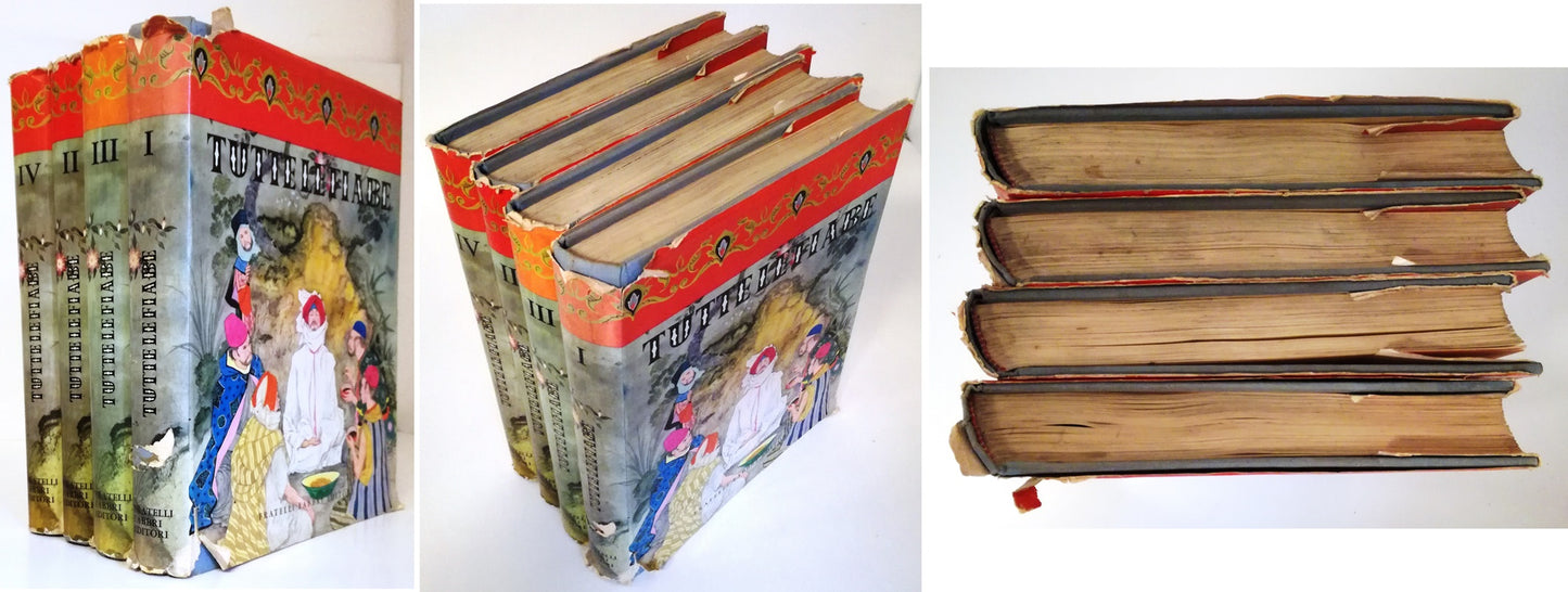 LB- TUTTE LE FIABE 4 VOLUMI-- FRATELLI FABBRI- ENCICLOPEDIA FANTASIA-- 1962- CS- YFS