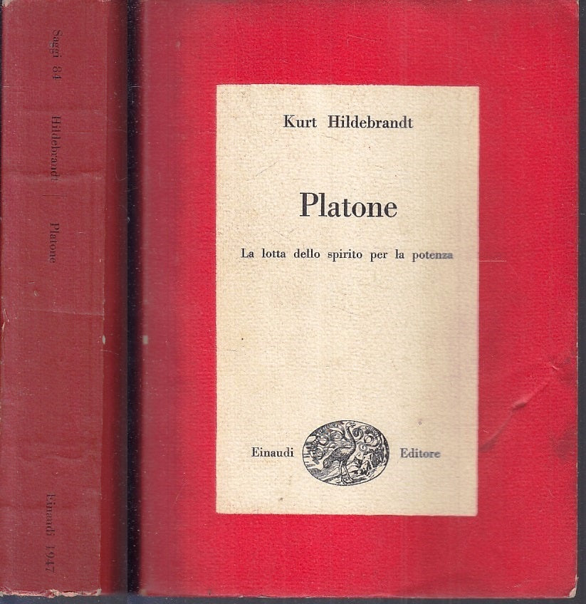 LS- PLATONE LOTTA DELLO SPIRITO- KURT HILDEBRANDT- EINAUDI- SAGGI-- 1946- B- XFS