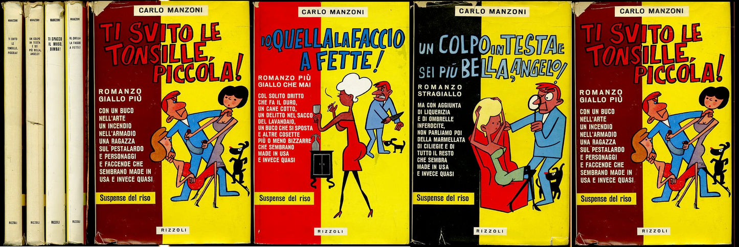 LN- SUSPENSE DEL RISO 4 VOLUMI - CARLO MANZONI - RIZZOLI--- 1960- CS- ZFS252