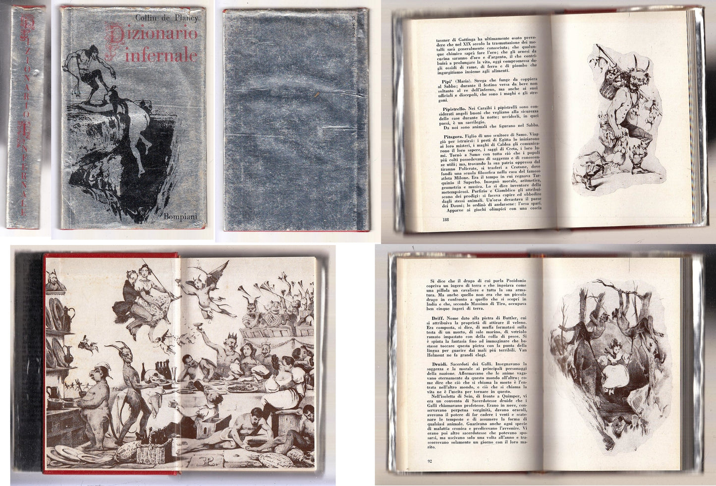 LZ- DIZIONARIO INFERNALE ILLUSTRATO- COLLIN DE PLANCY- BOMPIANI--- 1969- CS- XFS