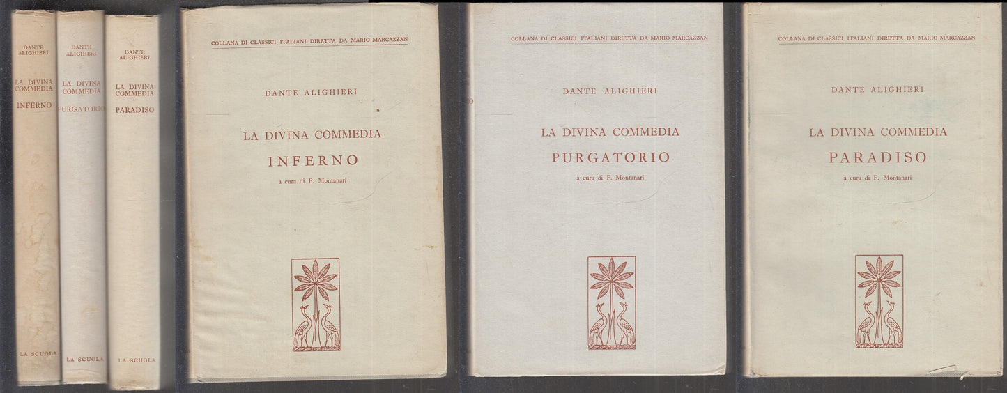 LN- LA DIVINA COMMEDIA 3 VOLUMI - DANTE ALIGHIERI - LA SCUOLA --- 1966 - CS- XFS