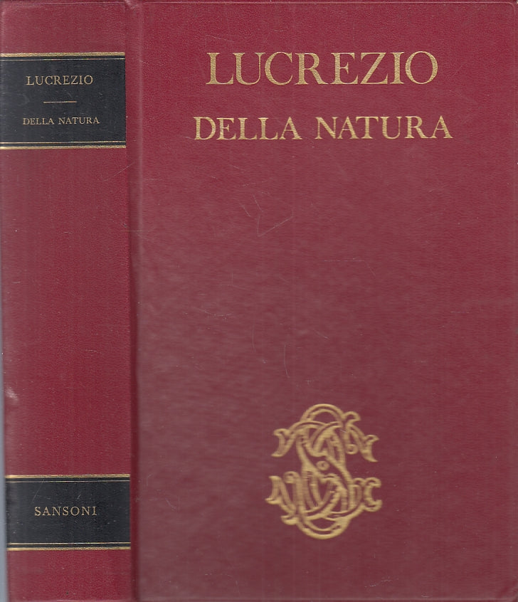 LN- LUCREZIO DELLA NATURA- TITO LUCREZIO CARO- SANSONI- VOCI MONDO- 1969- ZFS407
