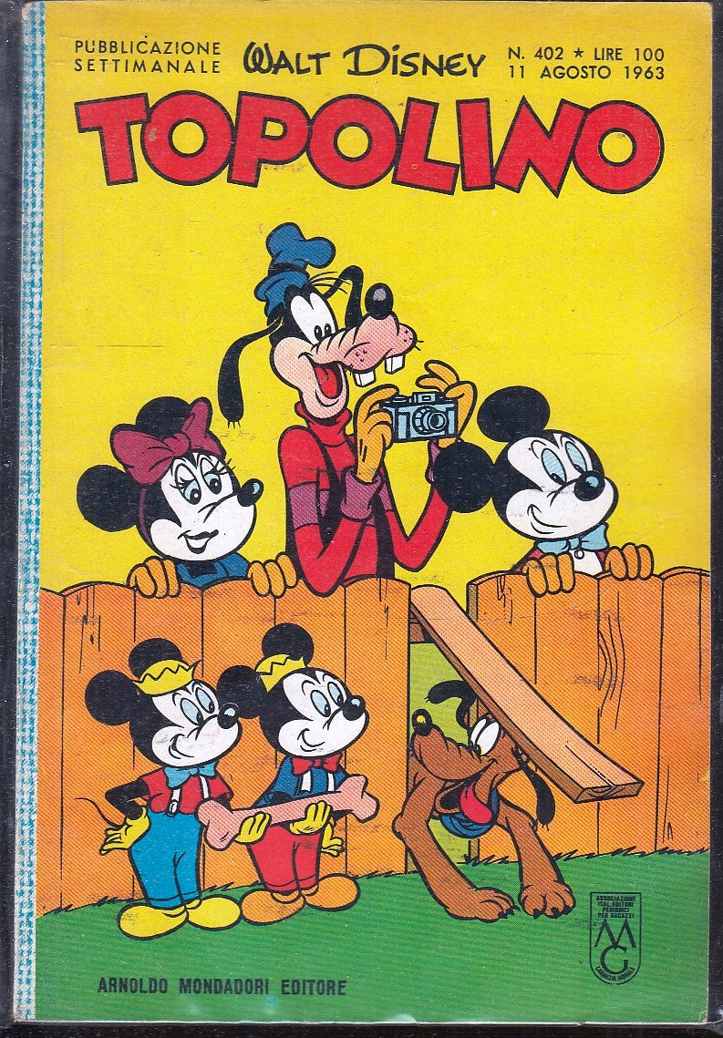 FD- TOPOLINO N.402 SENZA BOLLINO -- DISNEY MONDADORI - 1963 - B - GBX