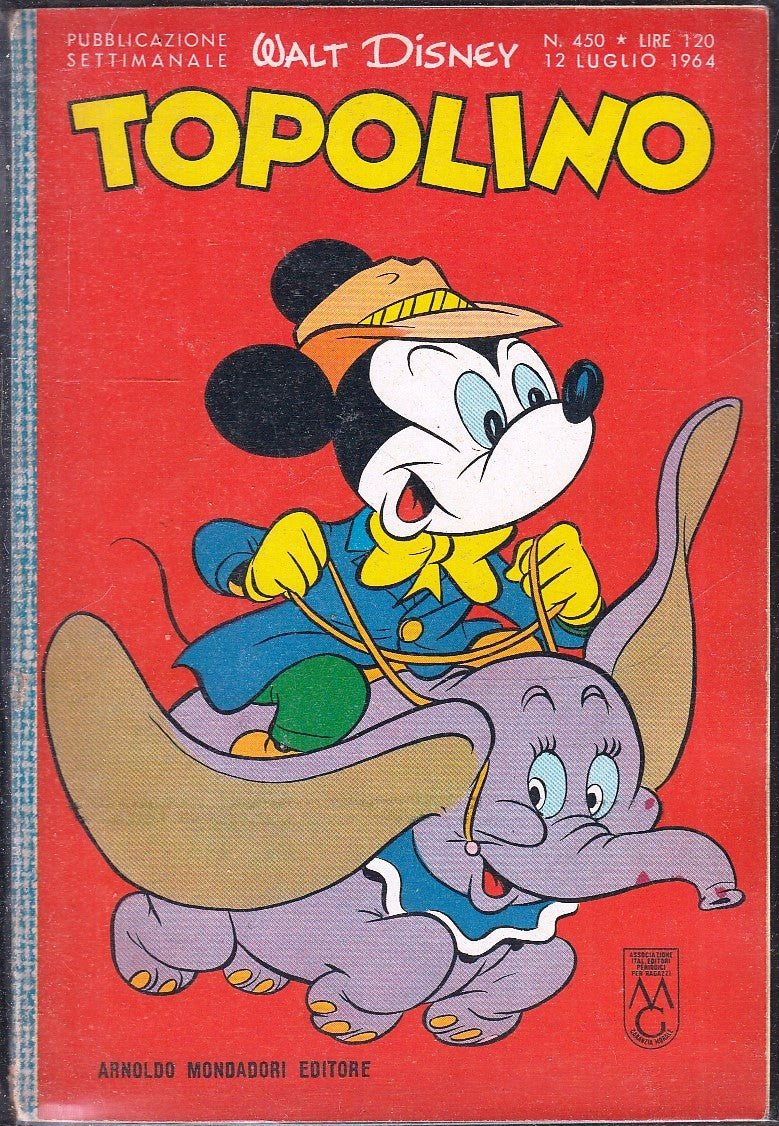 FD- TOPOLINO N.450 SENZA BOLLINO -- DISNEY MONDADORI - 1964 - B - GBX