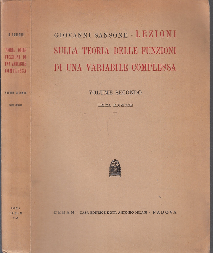 LZ- LEZIONI SULLA TERRA FUNZIONI VARIABILE COMPLESSA- SANSONE---- 1955- B-ZFS220