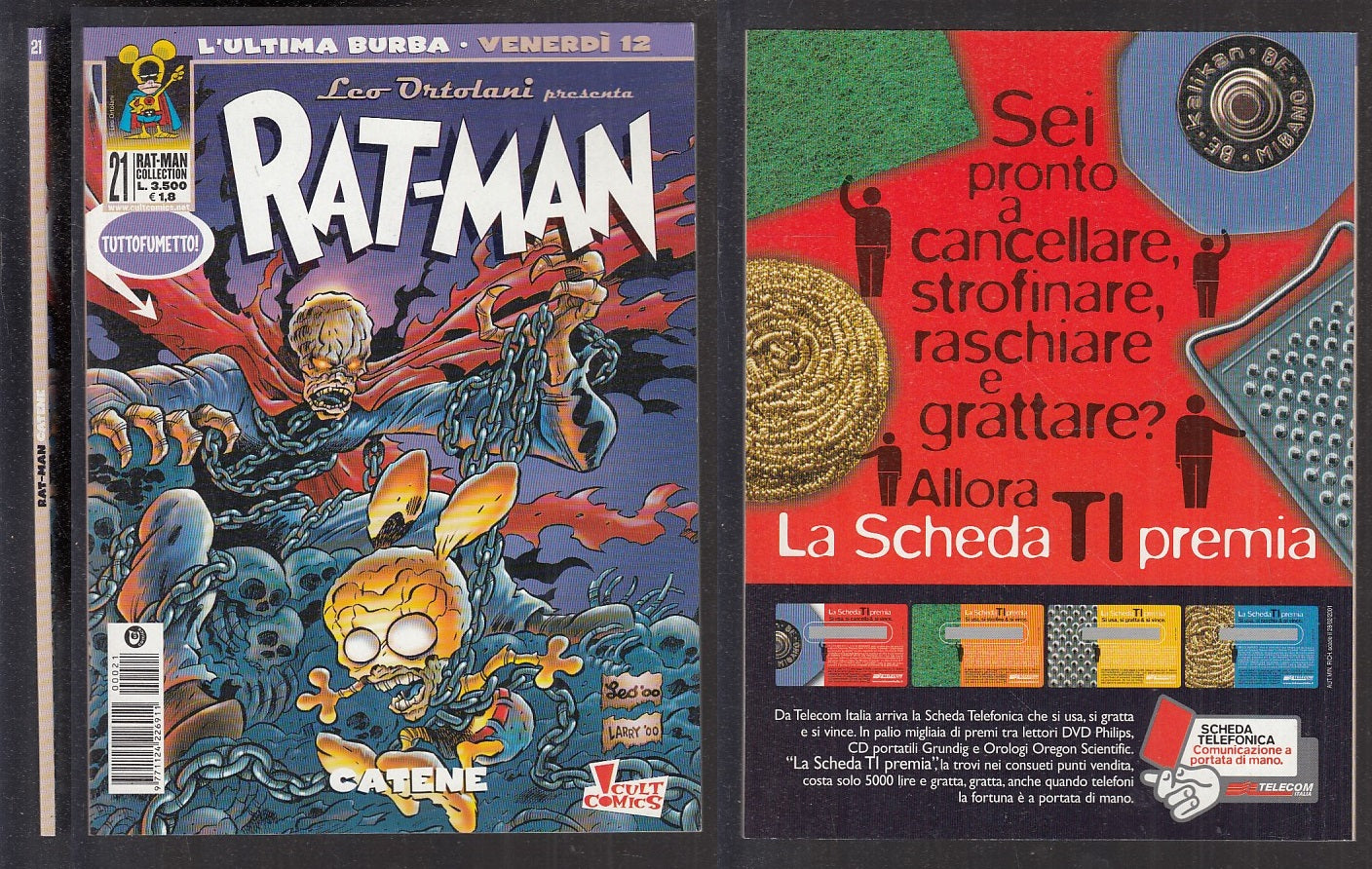 FC- RAT-MAN COLLECTION N.21 ORIGINALE ECCELLENTE- ORTOLANI- PANINI- 2000- B- VNX