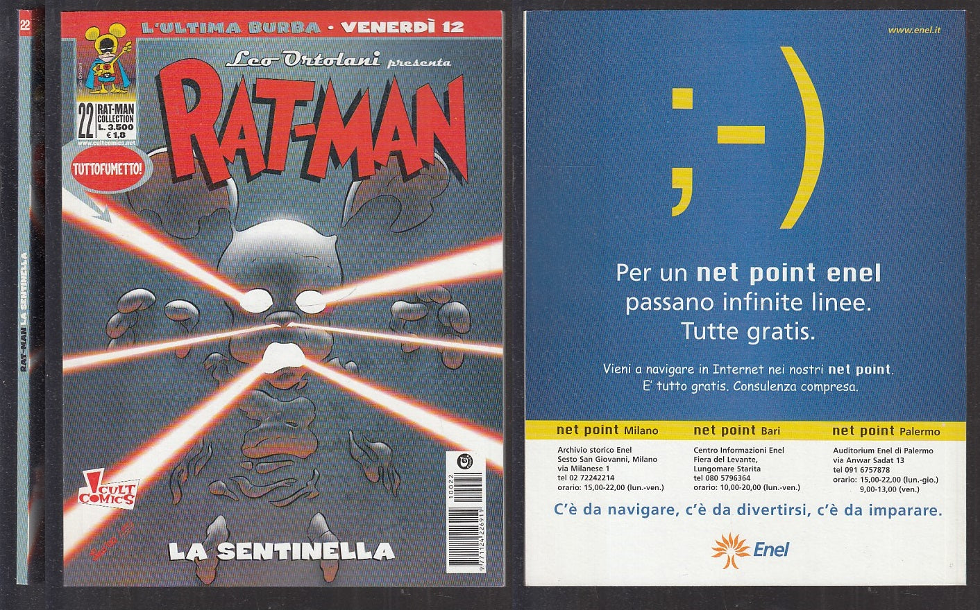 FC- RAT-MAN COLLECTION N.22 ORIGINALE ECCELLENTE- ORTOLANI- PANINI- 2000- B- VNX