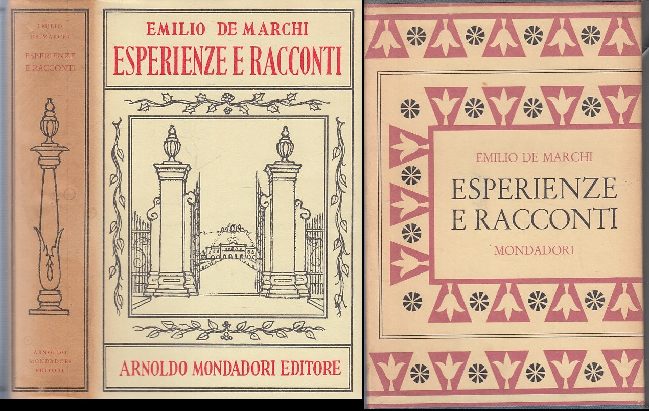 LN- ESPERIENZE E RACCONTI- EMILIO DE MARCHI- MONDADORI-- 1a ED.- 1959- CS- ZFS93
