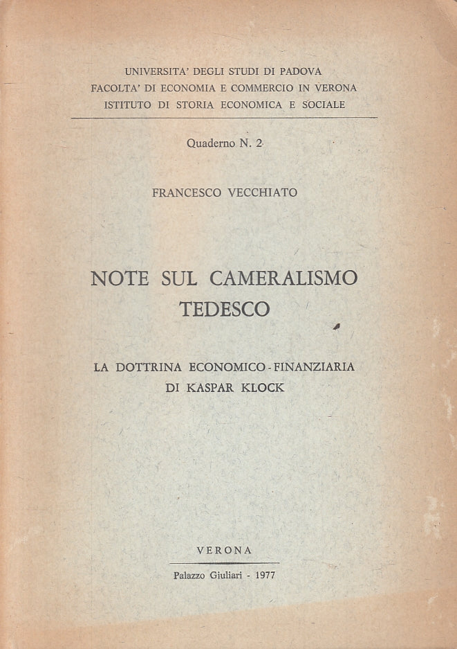 Note sul cameratismo tedesco Kaspar Klock- Vecchiato- Universita' Padova- ZFS206