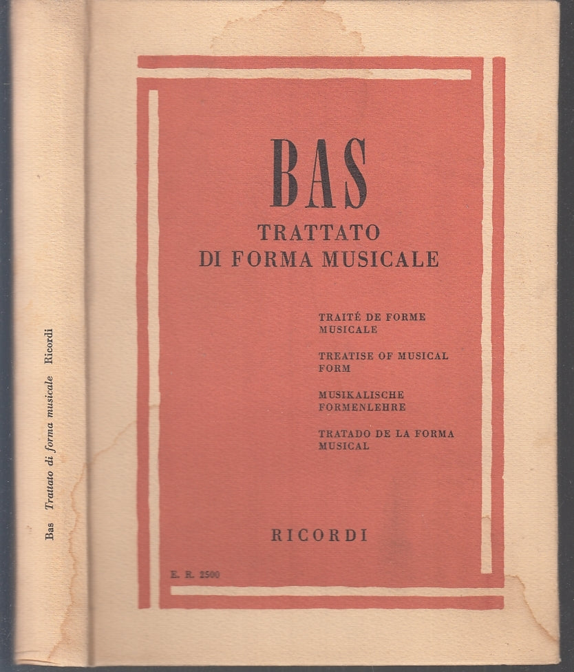 LZ- BAS TRATTATO DI FORMA MUSICALE -- RICORDI --- 1964 - C - ZFS215