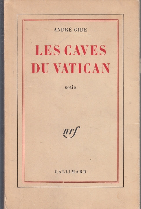 LN- LES CAVES DU VATICAN in francese - ANDRE GIDE - GALLIMARD--- 1922- B- ZFS310