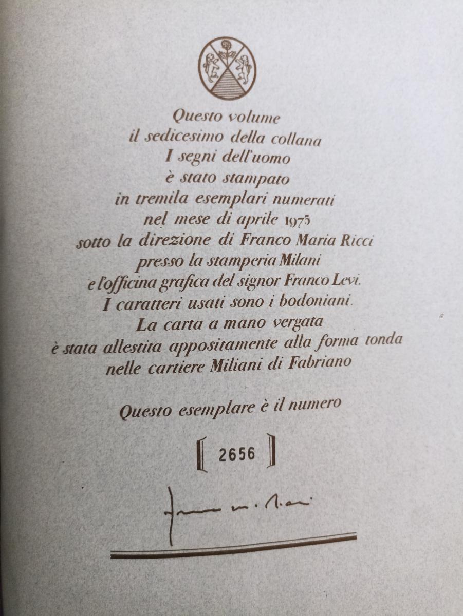 LT- MORRIS HIRSHFIELD -- FRANCO MARIA RICCI - I SEGNI DELL'UOMO