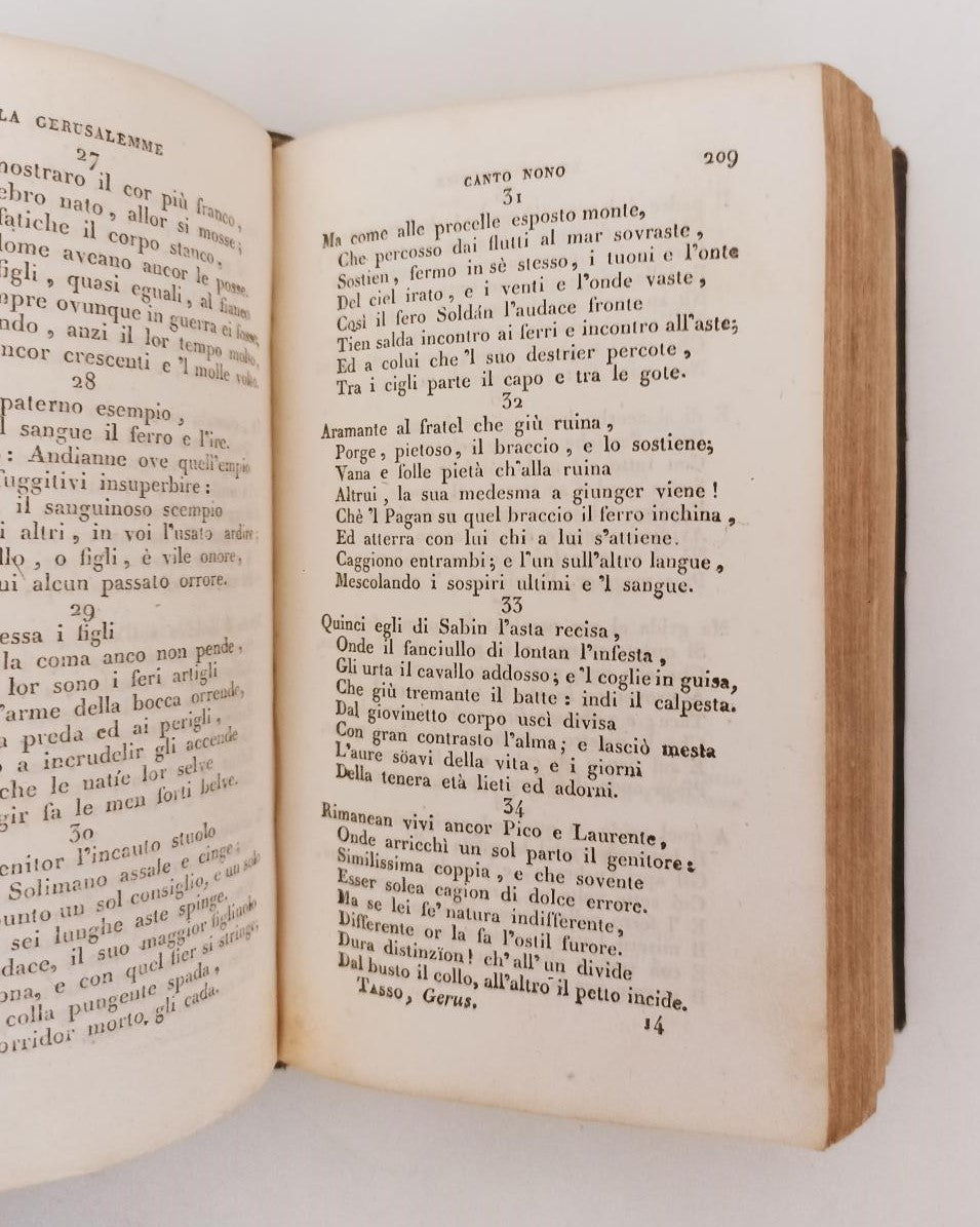 LH- LA GERUSALEMME LIBERATA - TORQUATO TASSO- GIOVANNI SILVESTRI- 1824- C- XFS92
