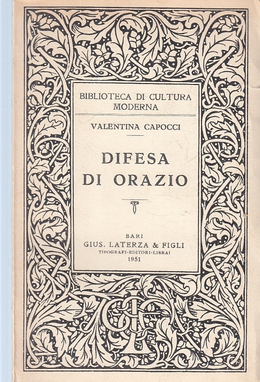 Difesa di Orazio - Valentina Capocci - Laterza - 1951 - ZFS270