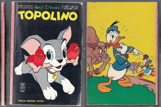 FD- TOPOLINO N.405 MANCA BOLLINO ORIGINALE -- DISNEY MONDADORI - 1963 - B - Q23