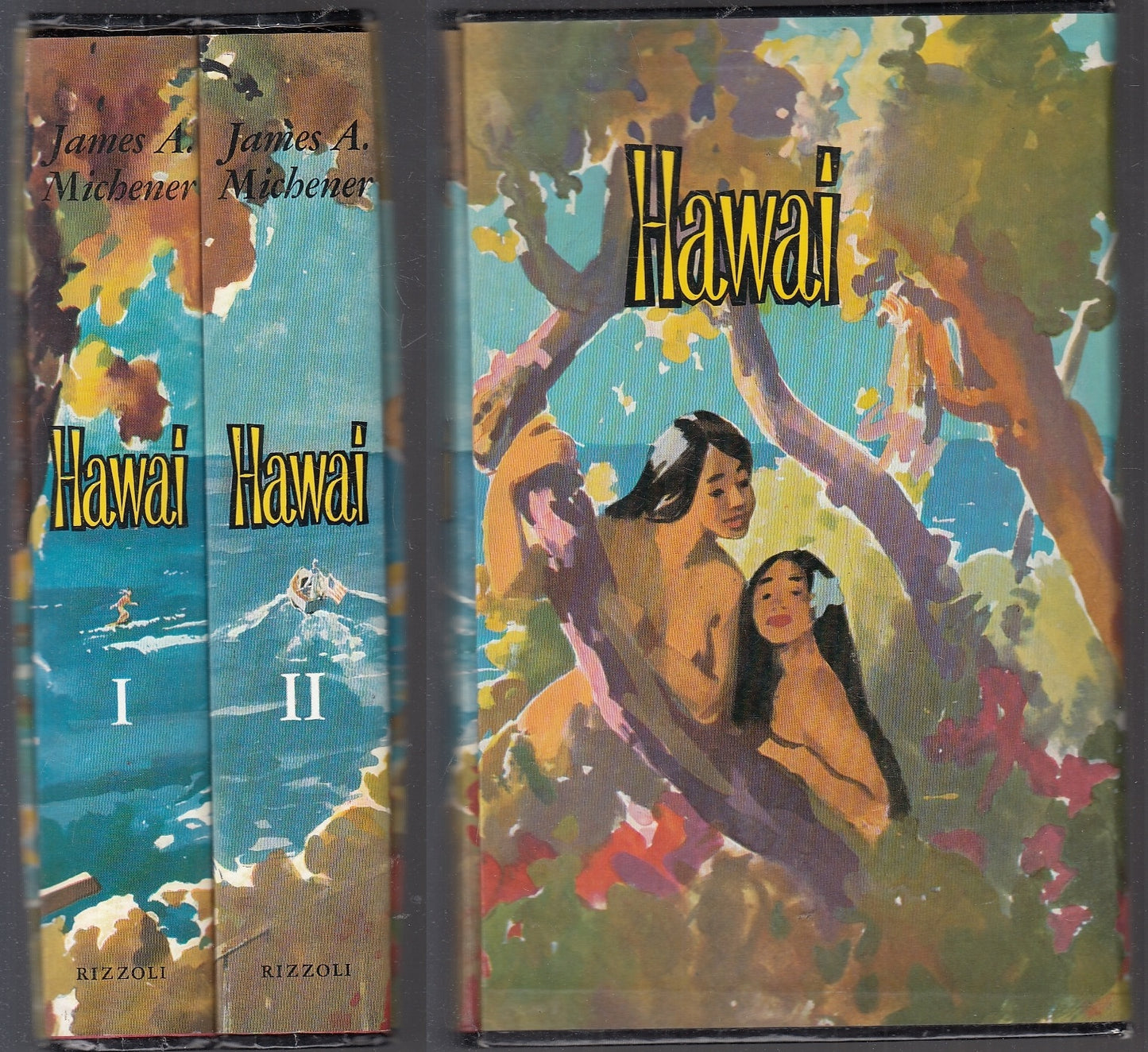 LN- HAWAI COFANETTO 2 VOLUMI - JAMES A. MICHENER - RIZZOLI --- 1960- C- YFS86