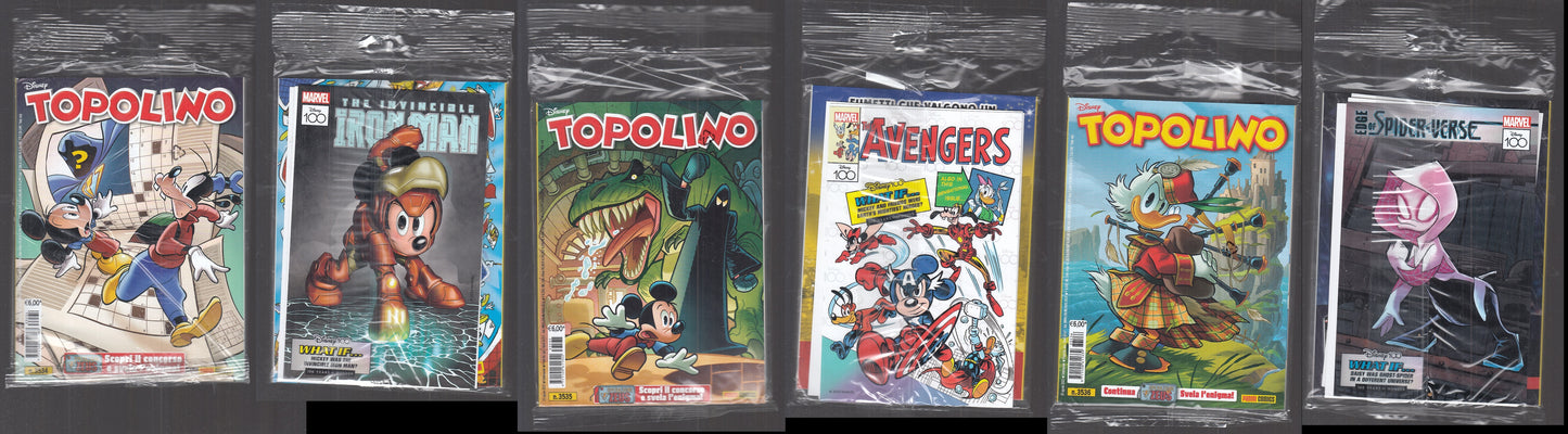 FD- TOPOLINO 3534 3535 3536 con LITOGRAFIE MARVEL -- PANINI DISNEY- 2023- B- A24