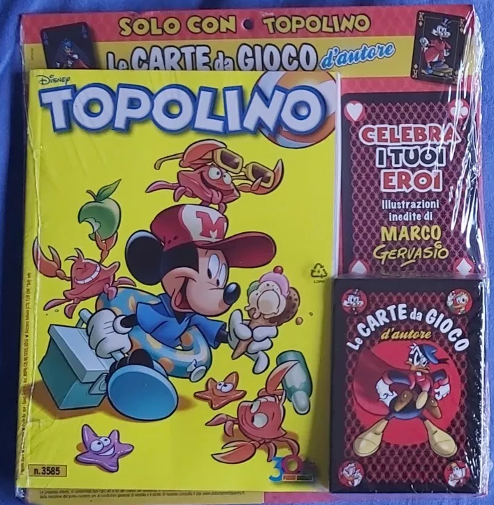 FD- TOPOLINO N.3585 CARTE D'AUTORE MARCO GERVASIO ROSSO- PANINI DISNEY- 2024-M24