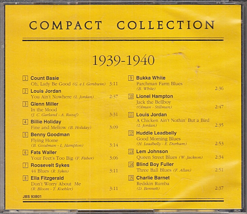 MCD- CD COMPACT COLLECTION JAZZ BLUES SOUL 1939-1940 DEAGOSTINI - ZCD6
