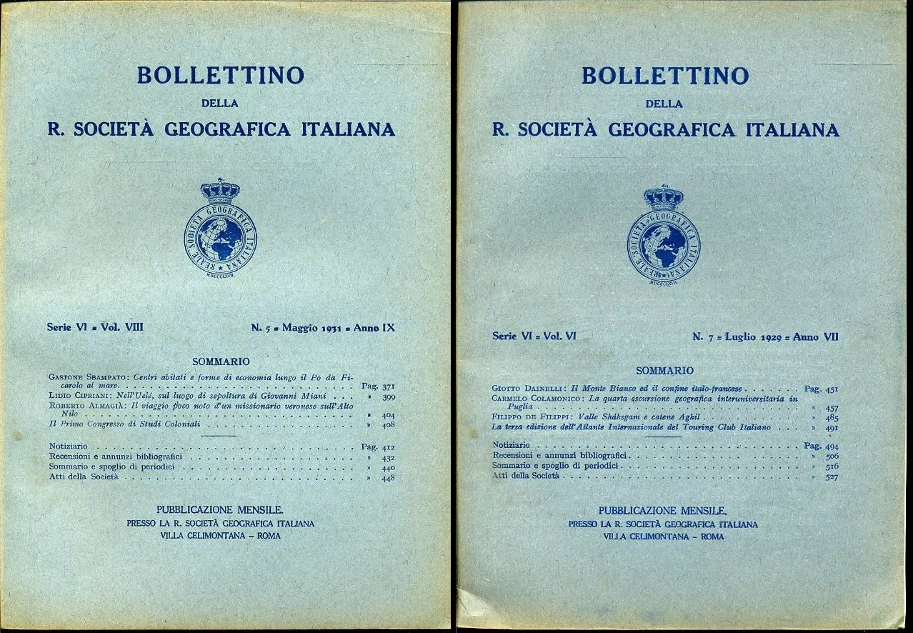 LR- BOLLETTINO REALE SOCIETA' GEOGRAFICA LOTTO 10 NUMERI - 1926/1931 - B- YFS976