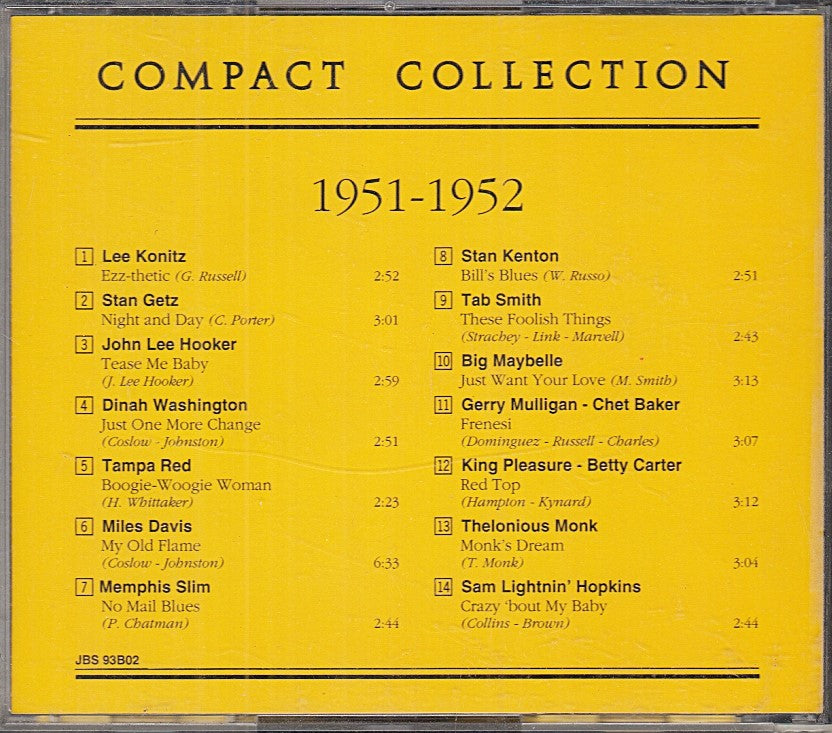 MCD- CD COMPACT COLLECTION JAZZ BLUES SOUL 1951-1952 DEAGOSTINI - ZCD5