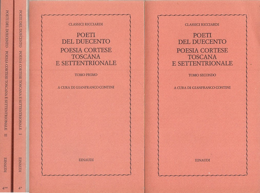 LN- POETI DUECENTO POESIA CORTESE TOSCANA 2 VOLUMI - EINAUDI RICCIARDI - B - XFS