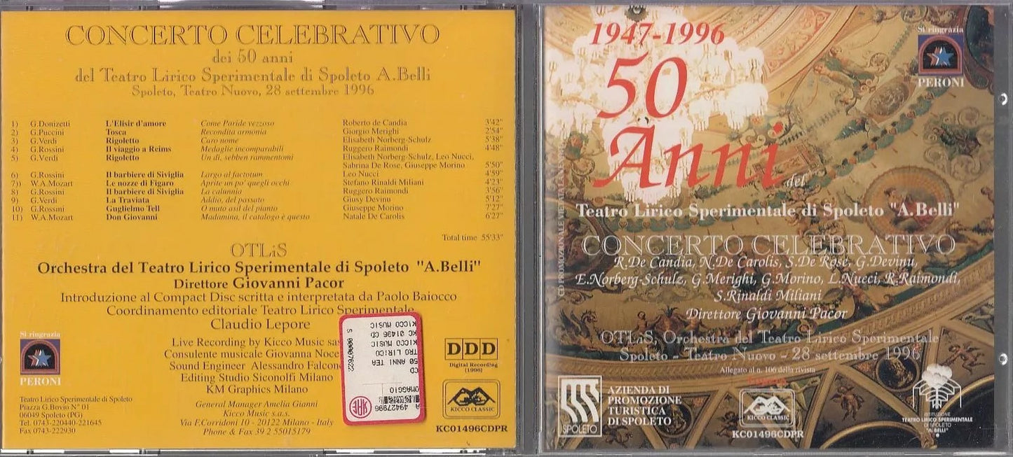 MCD- CD 1947-1996 50 ANNI TEATRO LIRICO SPOLETO BELLI KIKKO CLASSIC- ZCD14