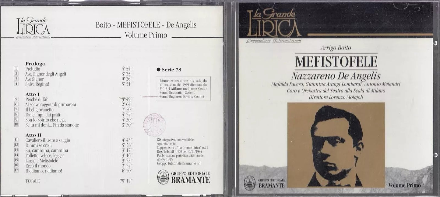 MCD- CD BOITO - MEFISTOFELE - DE ANGELIS -- BRAMANTE 1995 - 2CD - ZCD8