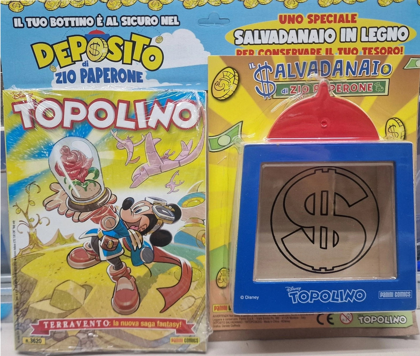 FD- TOPOLINO N.3620 SALVADANAIO IN LEGNO ZIO PAPERONE - PANINI DISNEY - D25