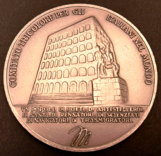 CB- MEDAGLIA CENTENARIO DI BENITO MUSSOLINI 1883-1983 COMITATO TRICOLORE GTTS67