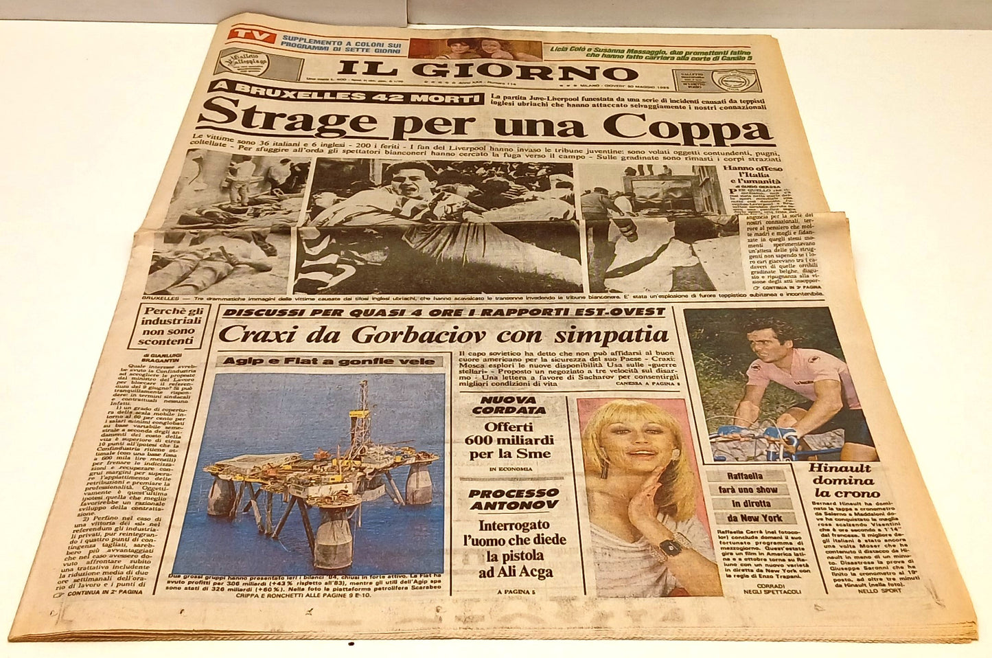 LR- QUOTIDIANO IL GIORNO 30 MAGGIO 1985 STRAGE COPPA HEYSEL BRUXELLES - RVSh28