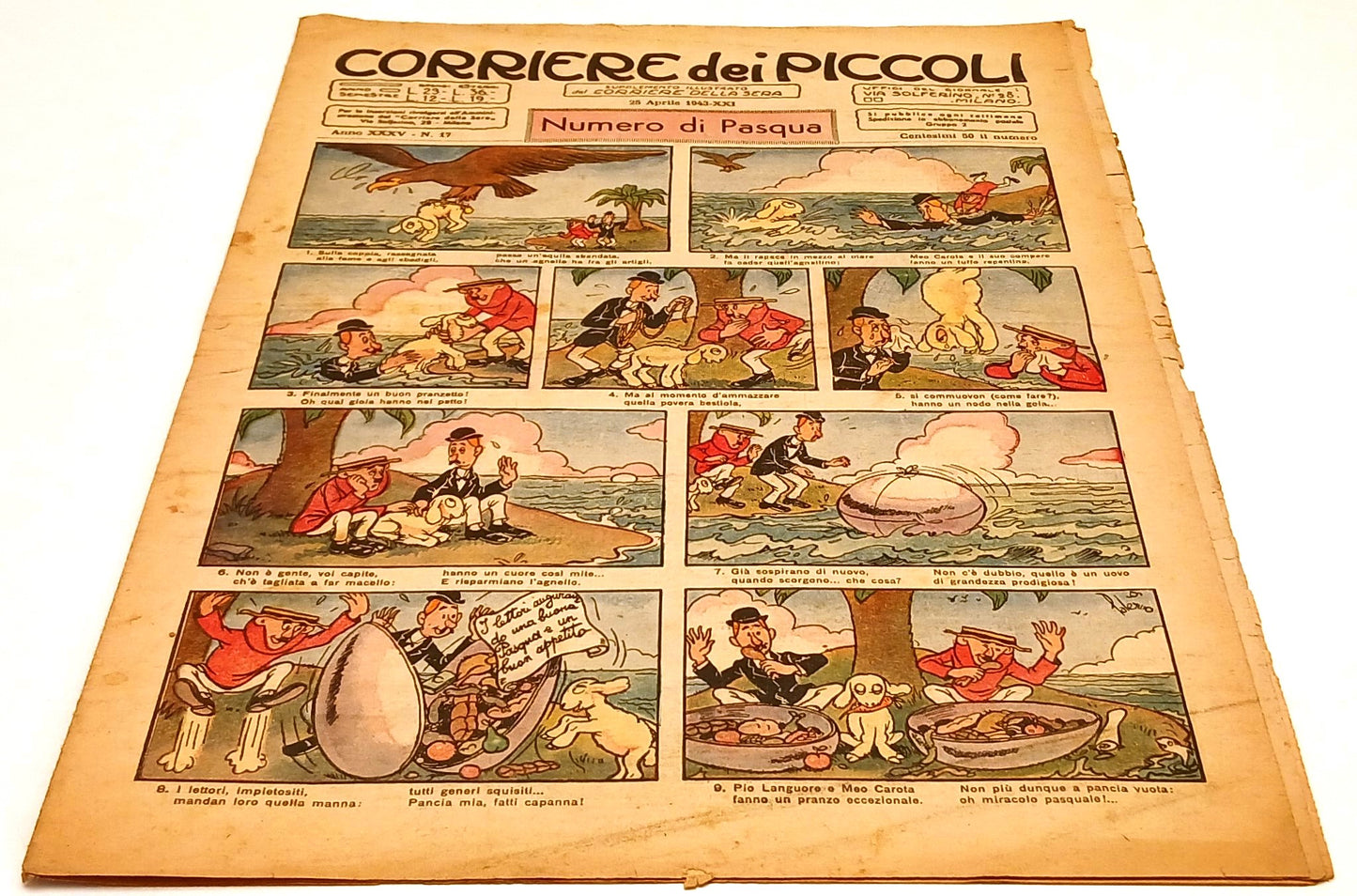 FZ- RIVISTA CORRIERE DEI PICCOLI ANNO XXXV N.17 25 APRILE 1943-XXI PASQUA- RVSh5