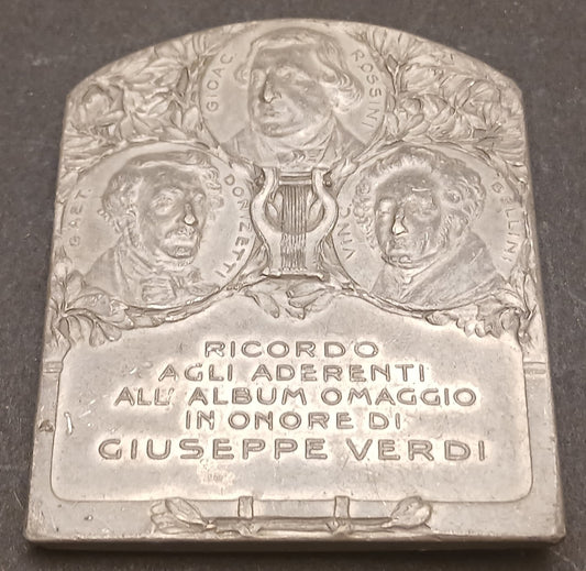 CB- PLACCA 1813-1913 RICORDO ADERENTI ALBUM OMAGGIO ONORE GIUSEPPE VERDI GTTS109