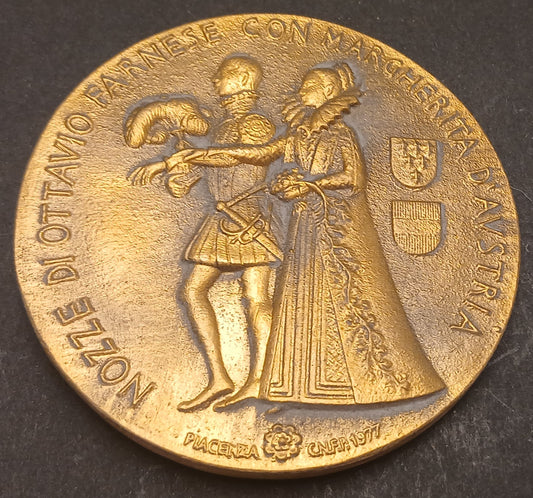 CB- MEDAGLIA OTTAVIO FARNESE DUCA II PIACENZA E PARMA NOZZE VEROI 1977- GTTS90