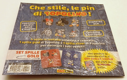 FD- TOPOLINO 3626 3627 con SET SPILLE SILVER E GOLD – Panini 2025 Sigillati