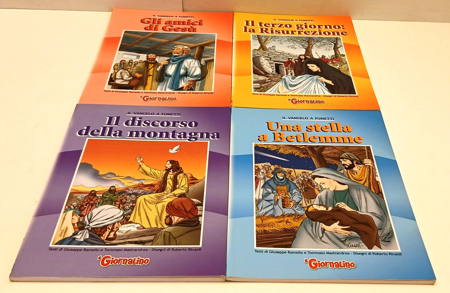 FZ- IL VANGELO A FUMETTI 4 VOLUMI STELLA A BETLEMME MONTAGNA- IL GIORNALINO- H25