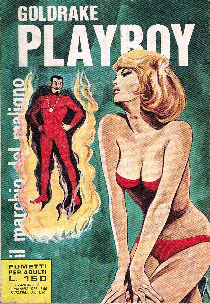 FP- GOLDRAKE PLAYBOY N.66 IL MARCHIO DEL MALIGNO EROTICO -- ERREGI- 1969- B- N25